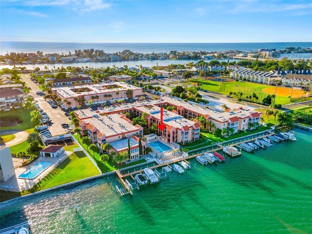 bird's eye view of a nearby body of water