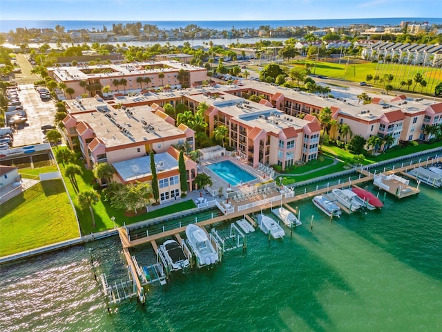 aerial view of a large body of water