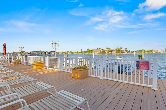 dock featuring a water view