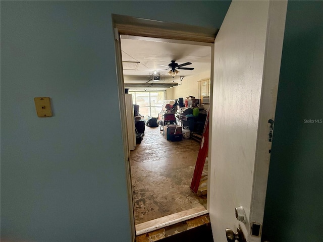 hallway featuring concrete flooring