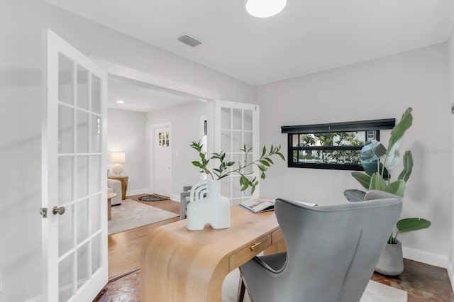2859 Dartmouth Ave N, Saint Petersburg, FL 33713 - office area featuring french doors and baseboards