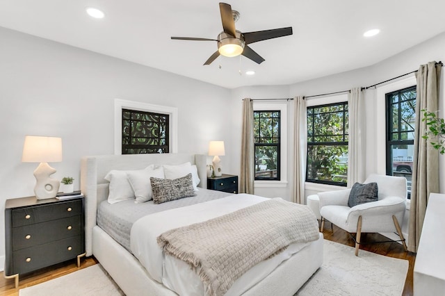 2859 Dartmouth Ave N, Saint Petersburg, FL 33713 - bedroom featuring wood finished floors, recessed lighting, and ceiling fan