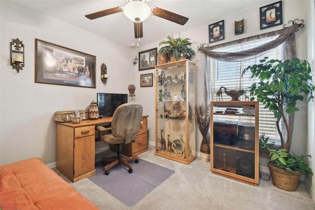 13603 Wild Ginger St, Riverview, FL 33579 - carpeted office space featuring ceiling fan and baseboards