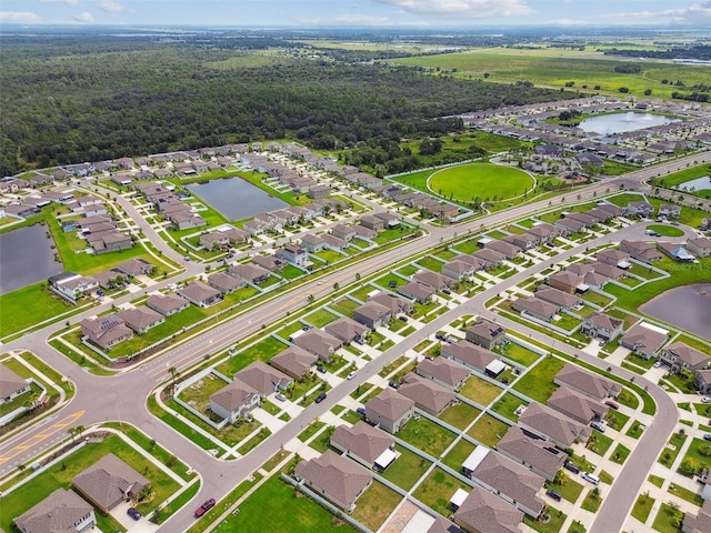 13603 Wild Ginger St, Riverview, FL 33579 - aerial perspective of suburban area with a large body of water and a heavily wooded area