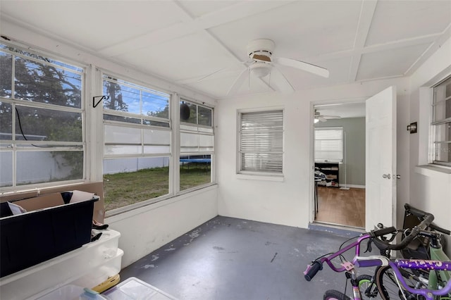 2222 Euclid Cir N, Clearwater, FL 33764 - unfurnished sunroom featuring coffered ceiling