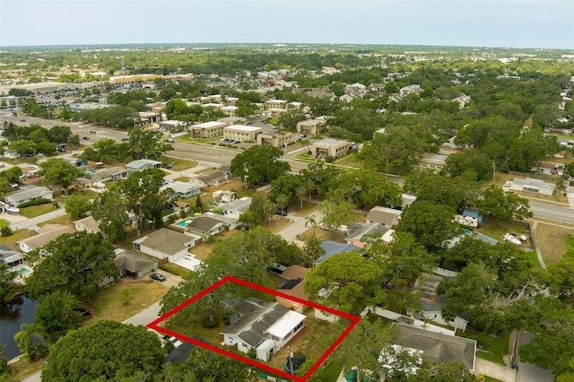 2222 Euclid Cir N, Clearwater, FL 33764 - aerial perspective of suburban area with property parcel outlined