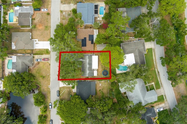 2222 Euclid Cir N, Clearwater, FL 33764 - aerial perspective of suburban area with property parcel outlined