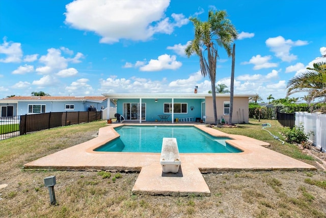 11628 Grove St, Seminole, FL 33772 - view of pool with a patio area and a diving board