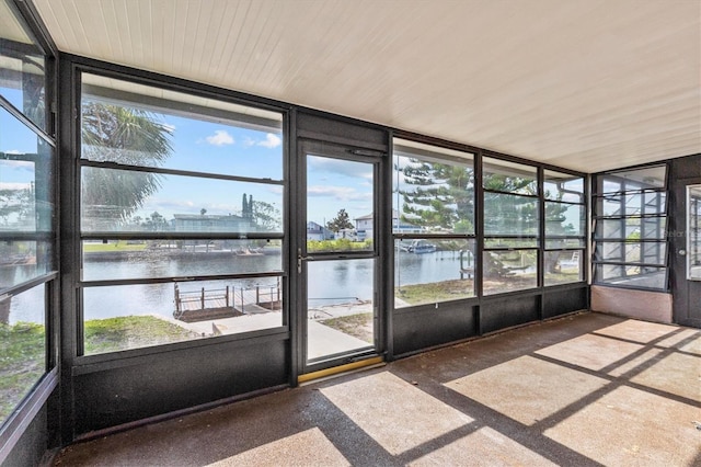 4274 Deleon Dr, Hernando Beach, FL 34607 - unfurnished sunroom with a water view