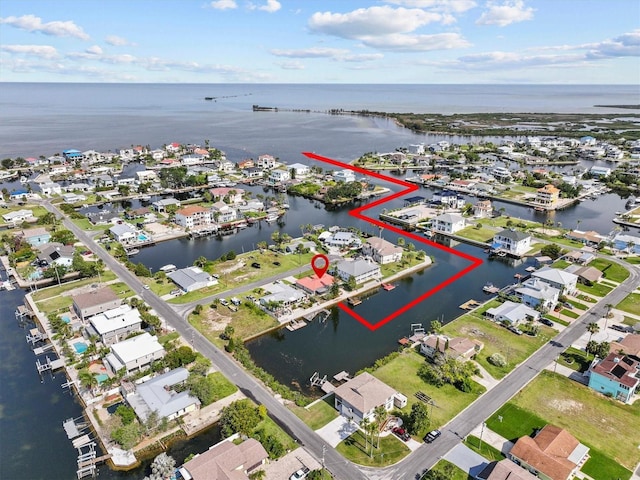 4274 Deleon Dr, Hernando Beach, FL 34607 - aerial view of residential area with a large body of water