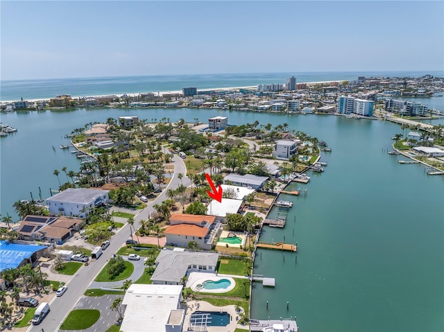 31 Dolphin Dr, Treasure Island, FL 33706 - aerial view of a nearby body of water and numerous boat docks