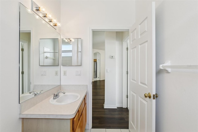 3311 Stonebridge Trl, Valrico, FL 33596 - bathroom featuring vanity and wood finished floors