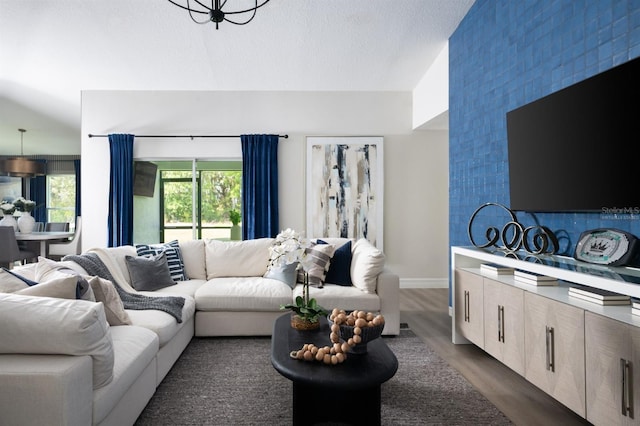 6236 SW 95th Pl, Ocala, FL 34476 - living room featuring dark wood finished floors and a textured ceiling