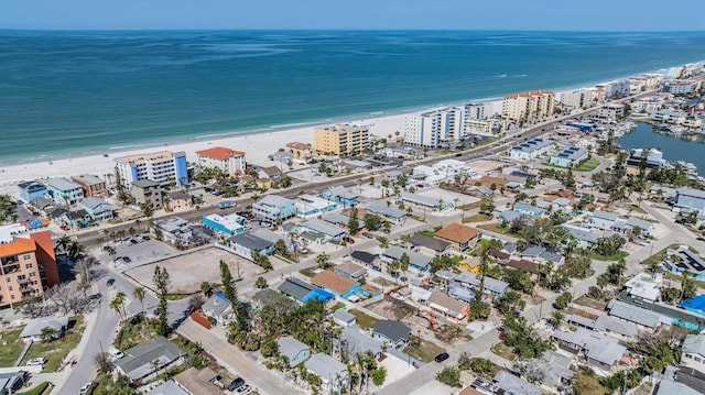 13304 2nd St E, Madeira Beach, FL 33708 - aerial view of property and surrounding area featuring extended coastline and nearby urban area