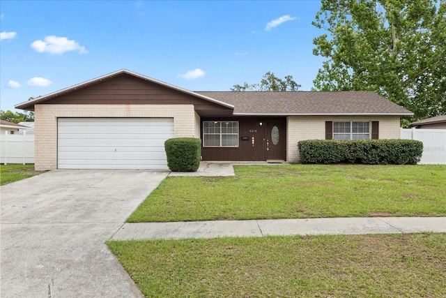 5213 Burr Pl, Seffner, FL 33584 - ranch-style home with an attached garage, driveway, and brick siding
