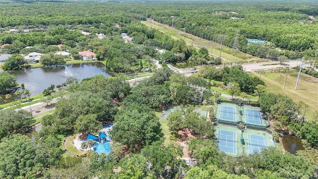 16206 Nottingham Park Way, Tampa, FL 33647 - aerial overview of property's location with a nearby body of water and a heavily wooded area