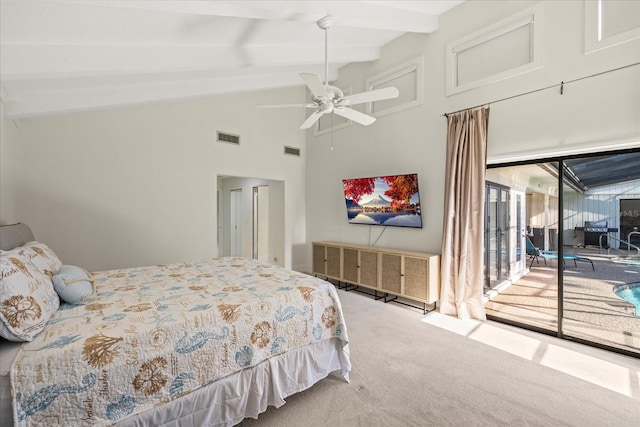 2886 Green Meadow Ct, Clearwater, FL 33761 - carpeted bedroom with access to outside and a ceiling fan