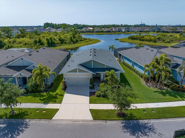 5547 Silver Sun Dr, Apollo Beach, FL 33572 - aerial view of residential area with a nearby body of water