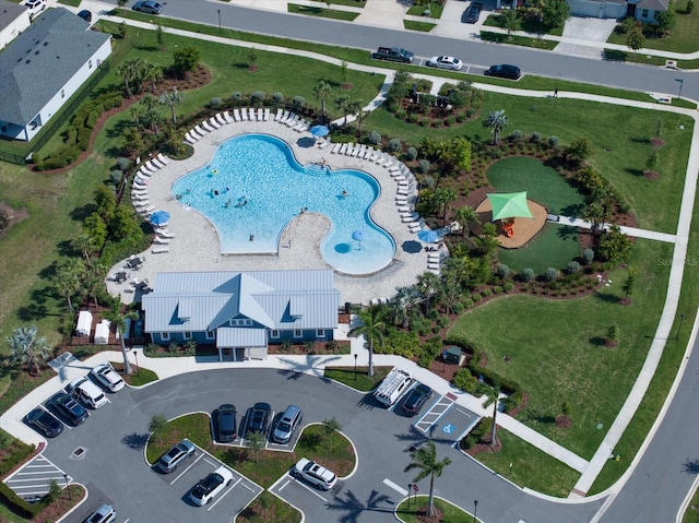 5547 Silver Sun Dr, Apollo Beach, FL 33572 - aerial overview of property's location featuring a pool area