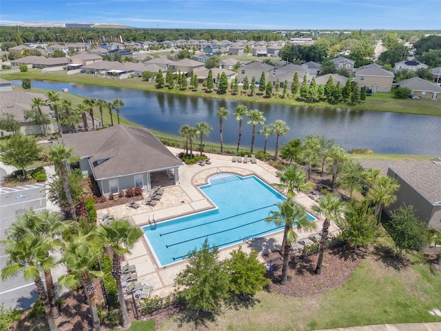 10142 Golden Wonder Ln, Riverview, FL 33578 - aerial perspective of suburban area with a nearby body of water and a pool