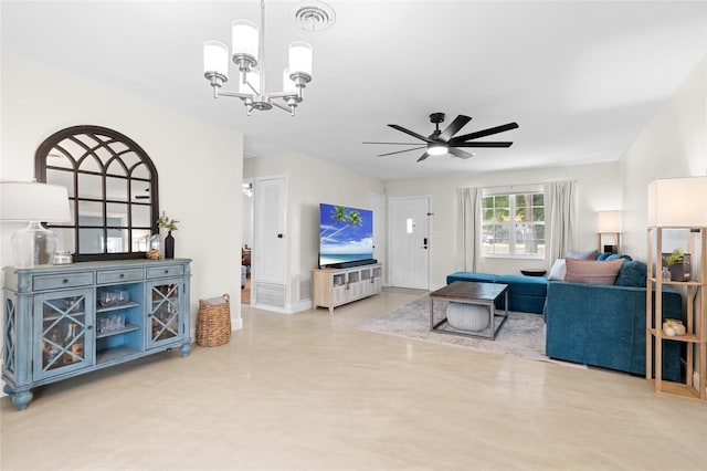 1489 77th Ave N, Saint Petersburg, FL 33702 - living room with a ceiling fan and a chandelier