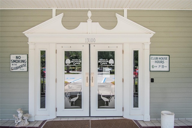 entrance to property with french doors