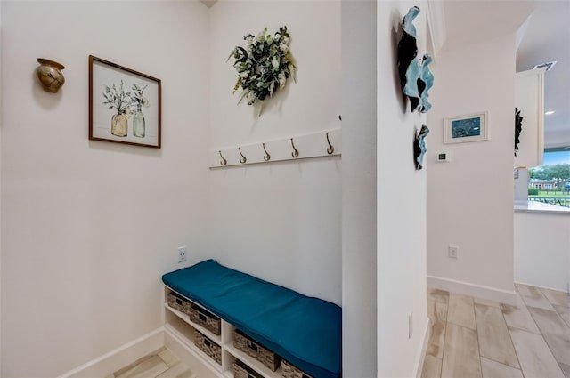 mudroom with baseboards