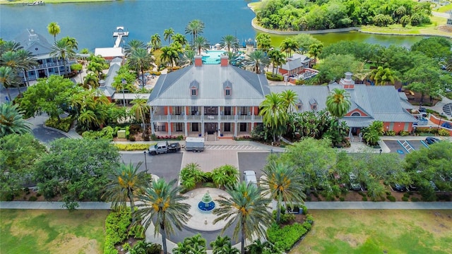 bird's eye view of a nearby body of water