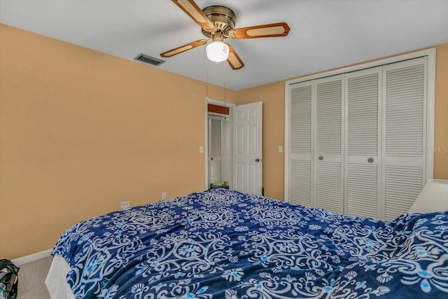 1666 Souvenir Dr, Clearwater, FL 33755 - bedroom featuring carpet flooring, a closet, a ceiling fan, and baseboards