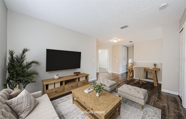 1712 Crossvine Ct, Trinity, FL 34655 - living room with wood finished floors and a textured ceiling