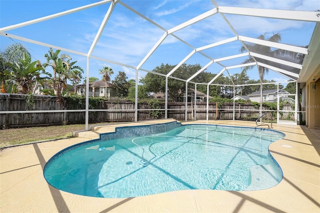 14042 Marlberry Way, Odessa, FL 33556 - view of pool with a fenced backyard, a patio, and glass enclosure