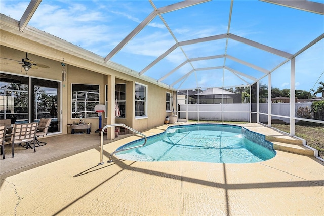 14042 Marlberry Way, Odessa, FL 33556 - view of swimming pool with a patio area, fence, and a lanai