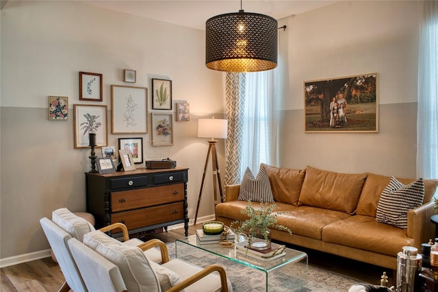 12327 Eagle Swoop Pl, Riverview, FL 33579 - living room featuring wood finished floors and baseboards