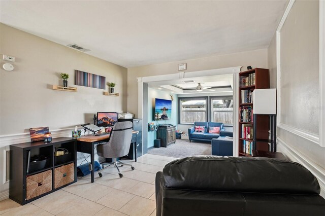 1450 Seabreeze St, Clearwater, FL 33756 - office space with ceiling fan and light tile patterned floors