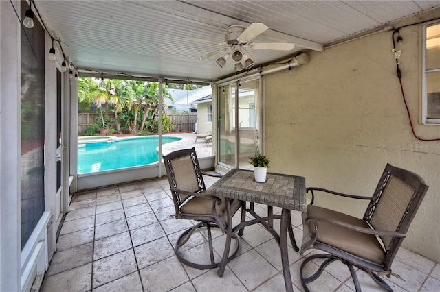 1955 Cobblestone Way, Clearwater, FL 33760 - sunroom / solarium with a ceiling fan