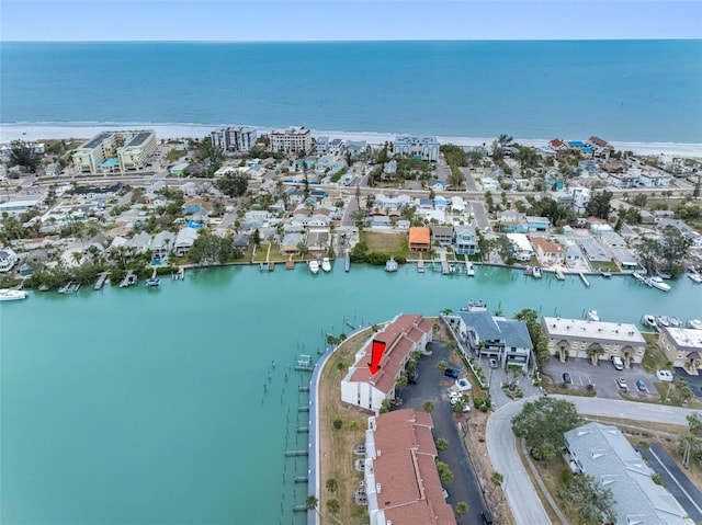 12360 Capri Cir N Unit 106, Treasure Island, FL 33706 - aerial view of property and surrounding area with a nearby body of water
