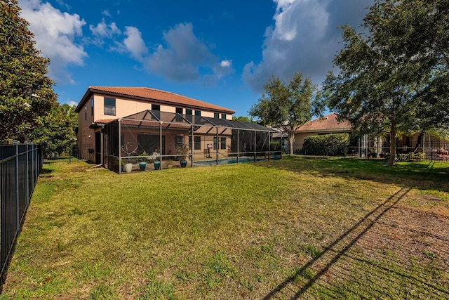 4611 Grand Preserve Pl, Palm Harbor, FL 34684 - view of yard with glass enclosure and a pool