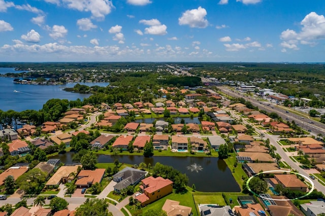 4611 Grand Preserve Pl, Palm Harbor, FL 34684 - aerial perspective of suburban area featuring a large body of water