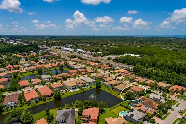 4611 Grand Preserve Pl, Palm Harbor, FL 34684 - aerial perspective of suburban area featuring a nearby body of water