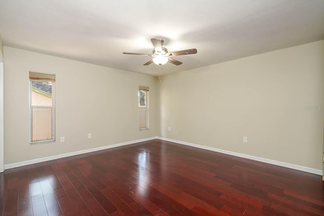 748 Sagewood Dr, Lakeland, FL 33813 - empty room featuring ceiling fan, wood finished floors, and baseboards