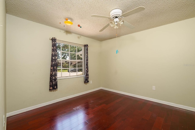 748 Sagewood Dr, Lakeland, FL 33813 - empty room featuring ceiling fan, a textured ceiling, hardwood / wood-style floors, and baseboards