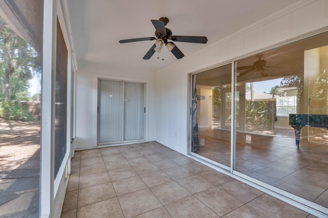 748 Sagewood Dr, Lakeland, FL 33813 - unfurnished sunroom featuring a ceiling fan