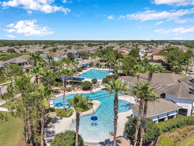 7103 Bridgeview Dr, Wesley Chapel, FL 33545 - aerial perspective of suburban area with a pool area