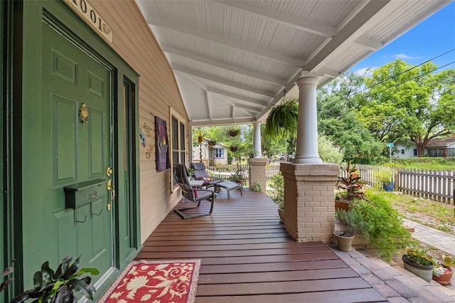 1001 E Crawford St, Tampa, FL 33604 - wooden deck with a porch and fence