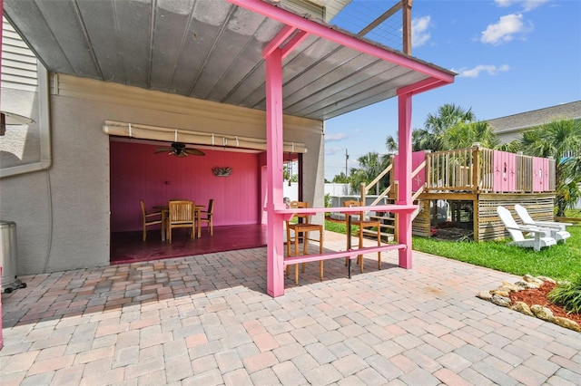 3227 Rose Arbor Dr, Hernando Beach, FL 34607 - view of patio featuring outdoor dining space and ceiling fan
