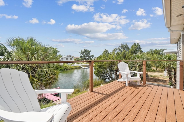 3227 Rose Arbor Dr, Hernando Beach, FL 34607 - wooden terrace featuring a water view
