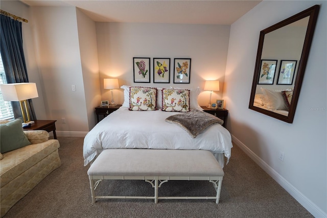 carpeted bedroom with baseboards