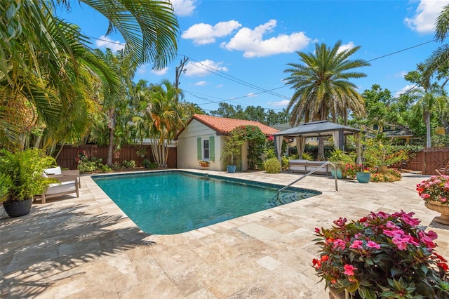 455 18th Ave NE, Saint Petersburg, FL 33704 - view of pool with a patio, a gazebo, and a fenced backyard