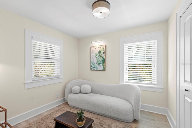 455 18th Ave NE, Saint Petersburg, FL 33704 - living area with plenty of natural light, wood finished floors, and baseboards