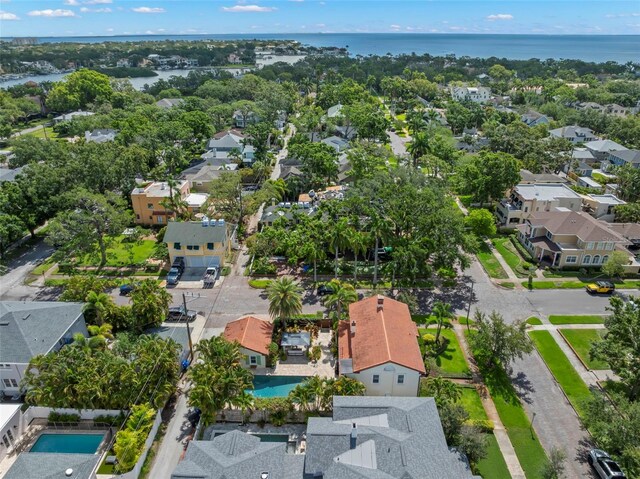 455 18th Ave NE, Saint Petersburg, FL 33704 - aerial view of residential area with a large body of water and a pool